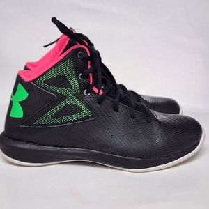 Under Armour Men's UA Rocket Basketball Shoes Black/Mojo Pink/Laser size 5Y